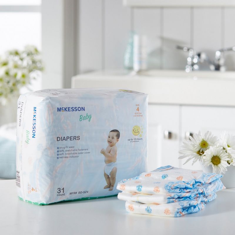 McKesson Baby Diapers, Disposable, Moderate Absorbency, Size 4, 5 of 6