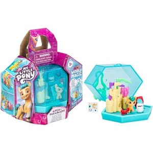 My Little Pony Mini World Magic Hitch Trailblazer Beach Keychain Playset | 11-Piece Mini Scene with Crystal Carry Case & Accessories - 1 of 4