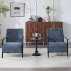 MAYEERTY Set of 2 26.38" Modern Lounge Chairs, Polyester Upholstery Sturdy Metal Frame Comfortable Cushions, Living Room Bedroom Office, Blue Gray - 3 of 4