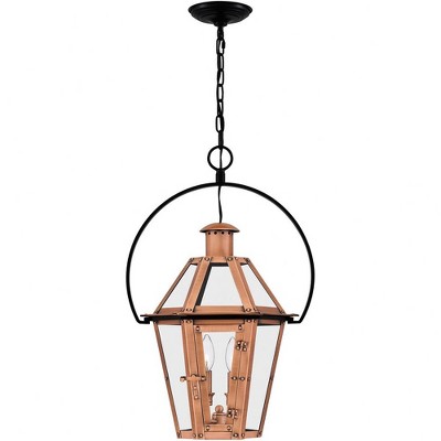 Aged Copper and Clear Glass 24" Indoor/Outdoor Pendant Light