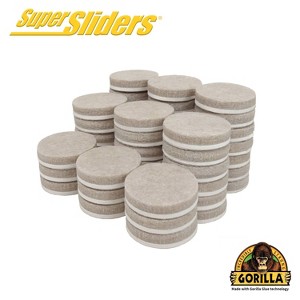 SuperSliders 48pk Round Felt 1'' Furniture Pads Beige - 1 of 4