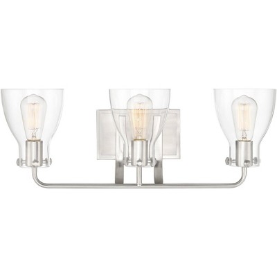 Elegant Brushed Nickel 29" Wall Light with Clear Glass Shades