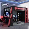 Bellemave Full Loft Bed with Desk, Storage Shelves, Light & Charging Station, Wood Gaming Bed for Teens & Adults, No Box Spring Needed - 3 of 4