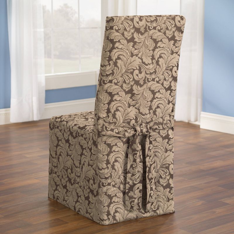 Scroll Long Chair Slipcover Brown - Sure Fit, 2 of 5