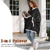 Catalonia Woman Oversized Blanket Hoodie Sweatshirt Cape, Fluffy Soft Fleece Casual Batwing Coat Pullover Blanket, Cozy Gift for Wife Women - 2 of 4