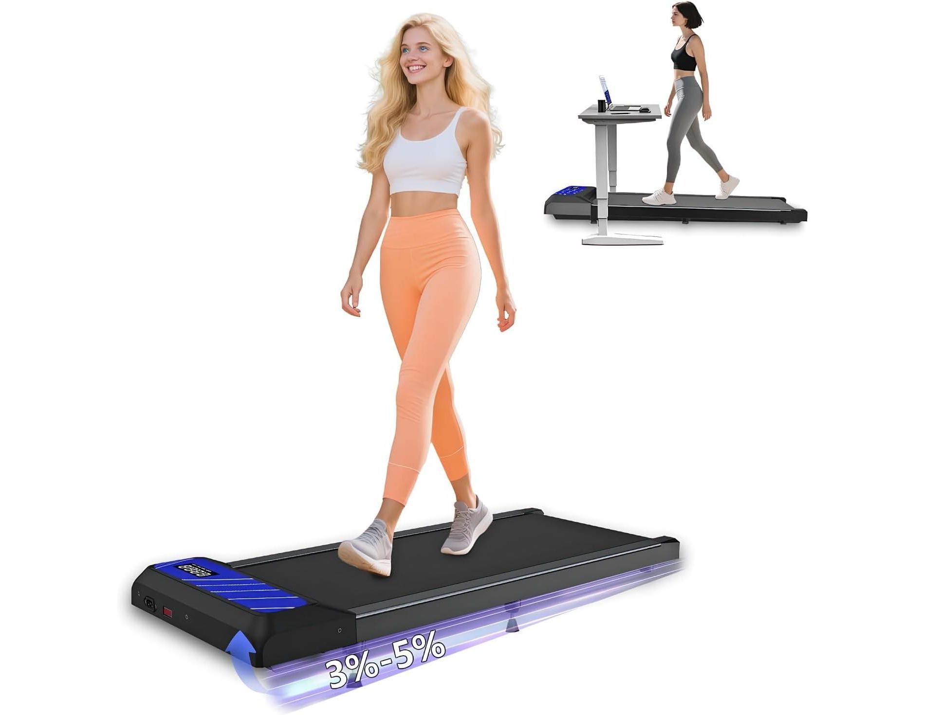 MAICIFI Walking Pad Treadmill, Under Desk Treadmills with Incline for Home Office,2.5 HP Portable Walking Machine, Remote Control, LED Display