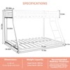 SeaCamel Heavy Duty Twin Over Full Metal Bunk Bed - Removable Stairs, 12" Under-Bed Storage, White for Teens & Adults - 3 of 4
