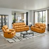 Tribesigns Semi PU & PVC Couch with Adjustable Angle, Storage & Cup Holders, Reversible Coffee Table, Ginger for Living Room - 4 of 4