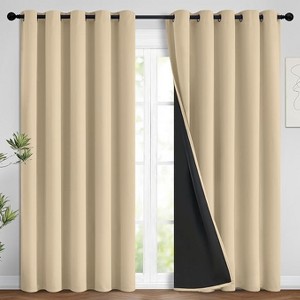 Yakamok Room Darkening Thermal Insulated Blackout Curtains for Bedroom (62Wx84L,Beige 2 Panels) - 1 of 1