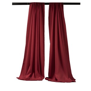 Slickblue Pack of 2 Polyester Backdrop Drapes – 96"H x 58"W, Rod Pocket, Semi Sheer, Serged Edges, 41 Colors Options - 1 of 3