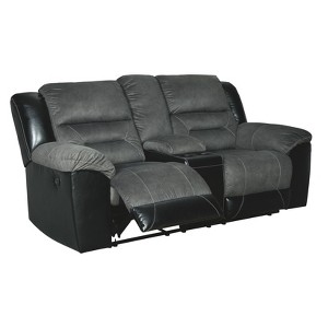 Earhart Double Reclining Loveseat with Console Gray - Signature Design by Ashley