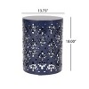 Modern Outdoor Metal End Table,Round Side Table With Iron Frame,End Table For Patio Garden Living Room,No Assembly Required-Coolbibila - 4 of 4