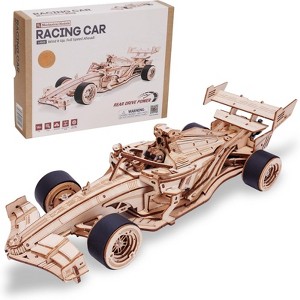 Robotime 3D Puzzles Racing Car Exquisite Wood Craft Kit Gift for Adults Desk Toys Gift for Boys and Girls, Multicolor, 12.40"*9.33"*2.56" - 1 of 4