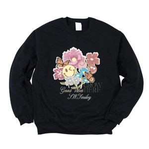S.W.Smiley Good Vibes Grow Here Flowers - Women's Graphic Sweatshirt - 1 of 4