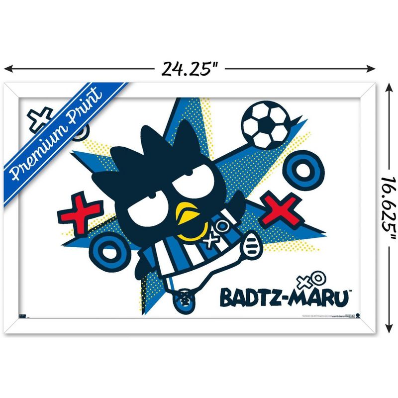 Trends International Hello Kitty and Friends: 21 Sports - Badtz-Maru Soccer Framed Wall Poster Prints, 3 of 7
