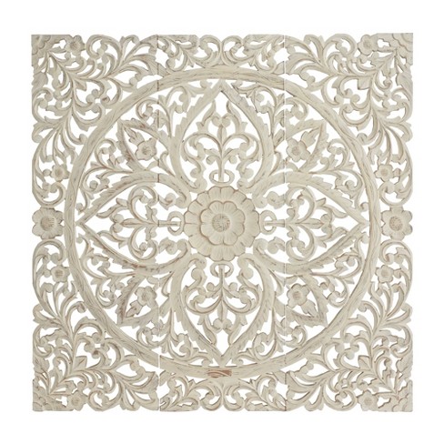 Wooden mandala wall discount decor