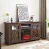 Vynxaria 60" Espresso Farmhouse TV Center with Fireplace and Versatile Storage - 3 of 4