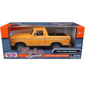 1978 Ford Bronco Custom (Open Top) Yellow with "Timeless Legends" Series 1/24 Diecast Model Car by Motormax - 1 of 3