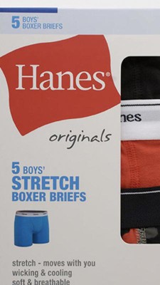 Hanes Boys' 5pk Originals Printed Boxer Briefs - Blue/black : Target