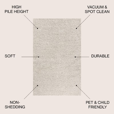 Mercer Ivory Shag Plush 8x10 Area Rug