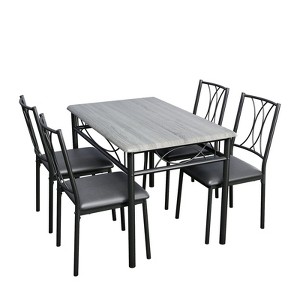 5 Piece Dining Table Set for 4, Table and Chairs Set for 4,  Metal Frame Rectangular Dining Room Table Set for Kitchen, Dining Room, Small Space - 1 of 4