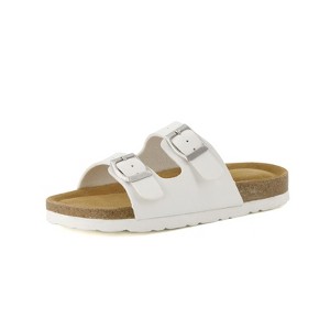 CUSHIONAIRE Lane Boys and Girls Sandals, Comfortable Cork Footbed Slide with Adjustable Straps and Supportive Kids Sandals Design - 1 of 4