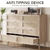 8 Drawer Dresser, Natural Rattan Dresser for Bedroom, Farmhouse Wood Chest of Drawer with Golden Handles for Living Room, Entryway - 2 of 4