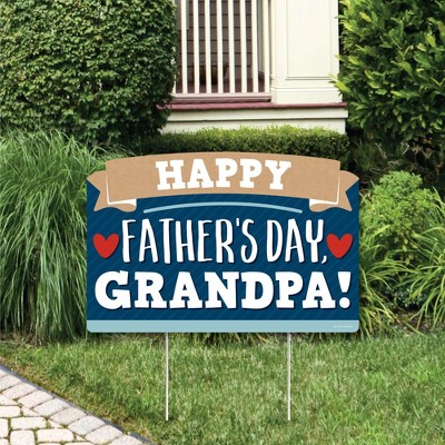 Big Dot of Happiness Grandpa, Happy Father's Day - We Love Grandfather Yard Sign Lawn Decorations - Party Yardy Sign