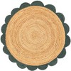 Unique Loom Scallop Braided Jute Collection Area Rug - Solid - 2 of 4