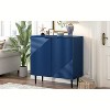 TIRAMISUBEST Modern Minimalist Side Cabinet with Adjustable Shelves,Stylish Door Design, Ample Storage Space for Living Room, Bedroom, or Office - 2 of 4