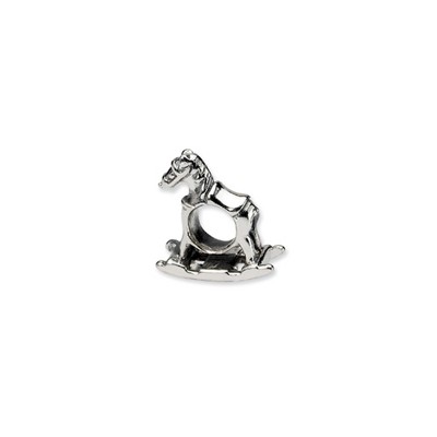 Black Bow Jewelry Sterling Silver Rocking Horse Bead Charm