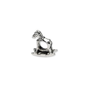 Black Bow Jewelry Sterling Silver Rocking Horse Bead Charm - 1 of 2