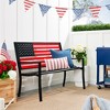Best Choice Products Indoor Outdoor Steel Garden Bench w/ American Flag Backrest, 790lb Capacity - 4 of 4