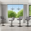 MAYEERTY Brown Swivel Adjustable Bar Stools Set of 2, Industrial PU Leather with Back Support for Kitchen Island - 3 of 4