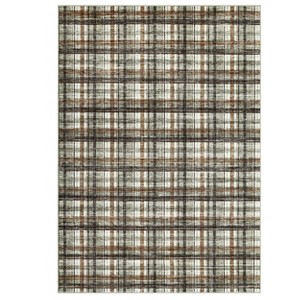 Indoor Modern Geometric Checkered Non Slip Area Rugs, Low Pile Non Slip Floor Carpet for Home Office - 1 of 4