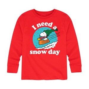 Boys' - Peanuts - Happy Holidays Long Sleeve Graphic T-Shirt - 1 of 4