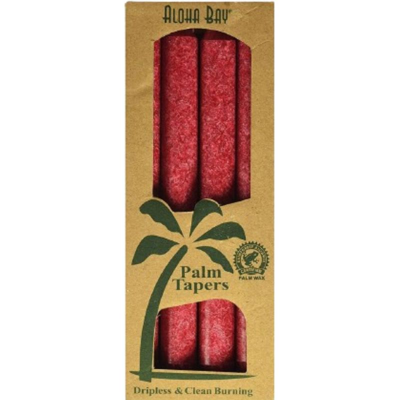 Aloha Bay Red Unscented Palm Taper Candles - 4 ct, 2 of 3