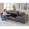 AMERLIFE Loveseat Sofa with USB Ports, Cup Holders & Hidden Storage, Modular Sectional Couch(Gray) - 4 of 4