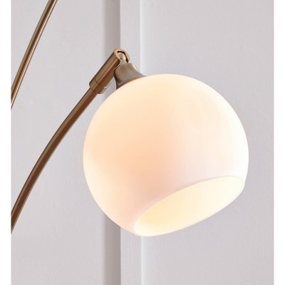Taliya Adjustable White and Gold Metal Arc Floor Lamp