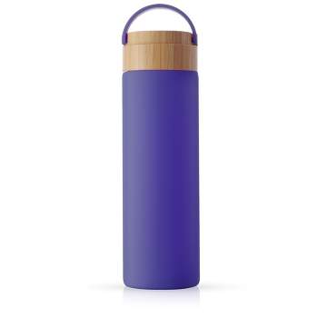 NEW Trendy Sheik Jade 30 Oz Glass Water Bottle With Silicone Sleeve - Blue