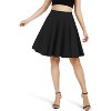 Women's Basic Stretch Midi Skirt - Versatile High Waist Flared Casual Skirt Black - 2 of 4