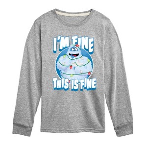 Boys' - Rudolph - This Is Fine Long Sleeve Graphic T-Shirt - 1 of 3