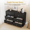 Heynemo 6 Drawer Dresser, Modern Closet Dressers with Crystal Knobs & Painted Strip, for Bedroom Living Room Hallway Closet - 3 of 4