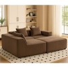 CAVINAS Comfy Corduroy Sofa with 4 Seaters,U Shape Sectional Sofa with All-Compressed Design,Sofa Couch for Living Room Furniture,Orange - 2 of 4