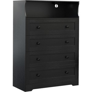 4 Drawer Wooden Dressers for Bedroom, Modern Nightstand for Bedside, Wood Chest of Drawers Storage Organizer for Living Room, Hallway, Closet - 1 of 4