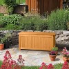 VINGLI Outdoor Wood Bench with Planter Boxes, 2-in-1 All-Weather Porch Bench Seat ＆ Open-Ended Raised Garden Bed, for Balcony Patio (Rectangle) - 2 of 4
