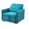 DOMETOUR Futon Convertible Sofa Chair Sleeper Sofa Bed, Adjustable Backrest Pull Out Velvet Sofa Bed for Living Room Bedroom Apartment - 4 of 4