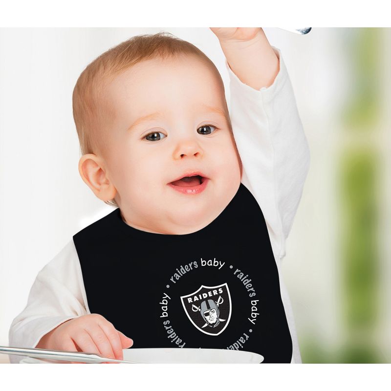 BabyFanatic Officially Licensed Unisex Baby Bibs 2 Pack - NFL Las Vegas Raiders, 5 of 6