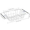 LunaLulinlk Stainless Steel Dish Drainer Plate Rack, Extendable Dish Drying Rack Basket for Fruits Vegetables Pots Bowls Plates and Kitchen Utensils - 4 of 4