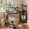 Bestier 52 inch Gaming Computer Desk with LED Lights & Shelves in Black Marble, Reversible desk - 3 of 4
